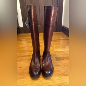 Frye Melissa Button Tab Tall Leather Boots with Zippers 3470110b size 10